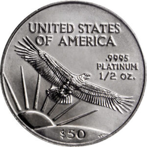 1/2 oz American Platinum Eagle Coin (Random Year, BU)