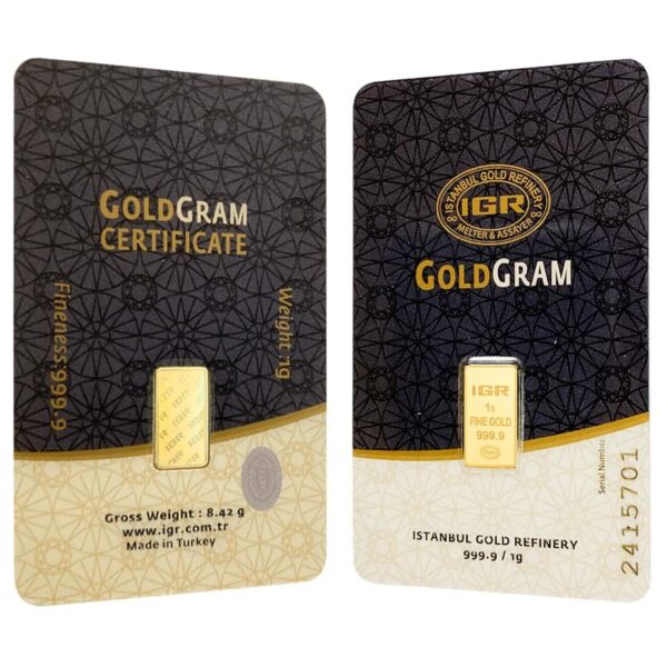 1 Gram Istanbul Gold Refinery Gold Bar