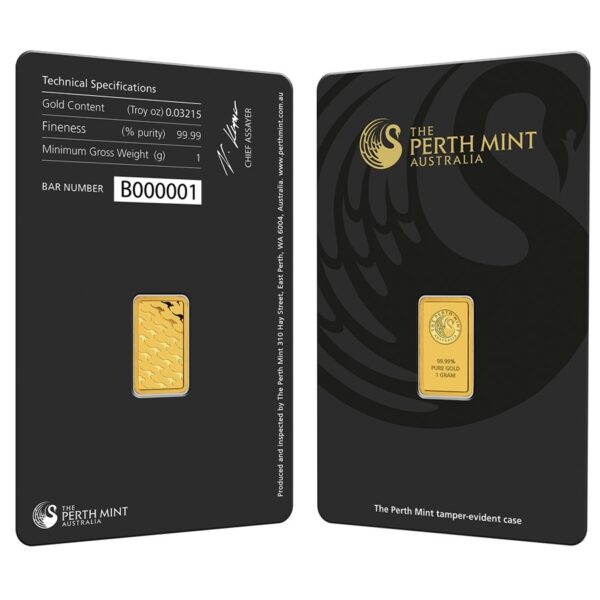 1 Gram Perth Mint Gold Bar For Sale