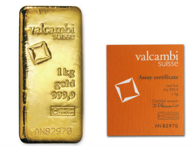 1 Kilo Valcambi Cast Gold Bar For Sale