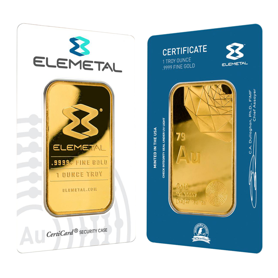 1 oz Elemetal Gold Bar For Sale