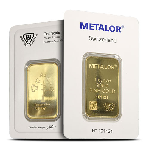 1 oz Metalor Gold Bar For Sale