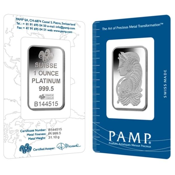 1 oz PAMP Suisse Fortuna Platinum Bar