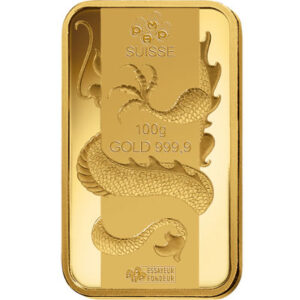 100 Gram PAMP Suisse Lunar Dragon Gold Bar (New w/ Assay)