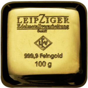 100 Gram Geiger Edelmetalle Square Gold Bar (New)