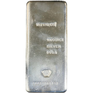 100 oz Metalor Silver Bar For Sale (New)