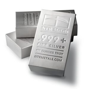 100 oz NTR Silver Bar For Sale