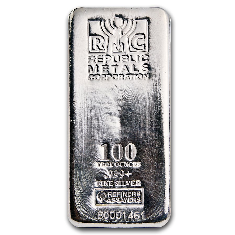 100 oz RMC Republic Metals Silver Bar