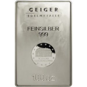 100 oz Geiger Security Line Silver Bar