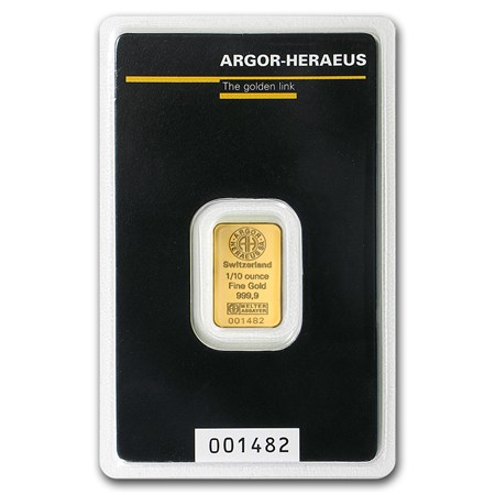 10 oz Argor Heraeus Gold Bar For Sale