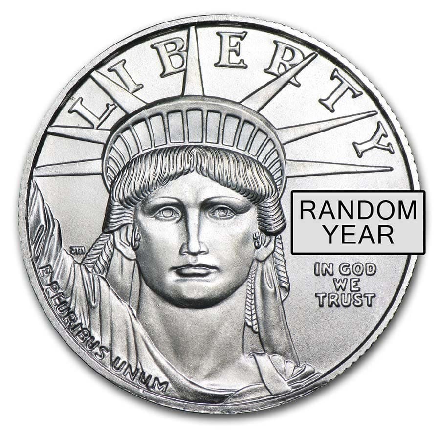 1/2 oz American Platinum Eagle Coin (Random Year, BU) - OMEGA BULLION LLC