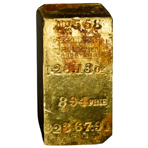 128.13 oz SS Central America Kellogg & Humbert Assayers Gold Bar (1)