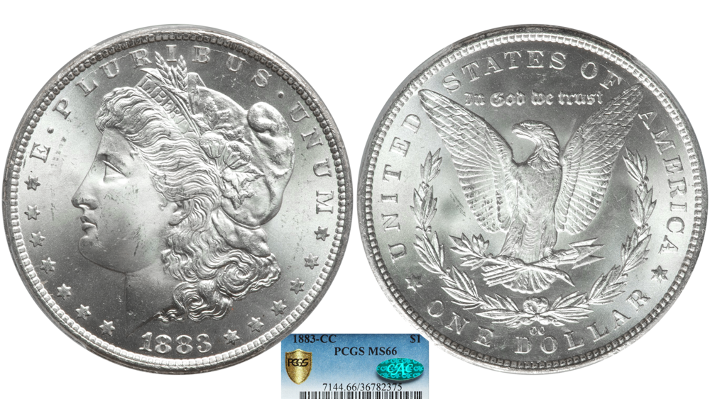 1883-CC Morgan Silver Dollar Coin PCGS MS66