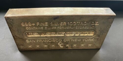 1955 991 oz US Assay Office New York Silver Bar (2)