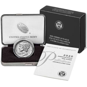 2020-W 1 oz Burnished American Palladium Eagle Coin (Box + CoA)