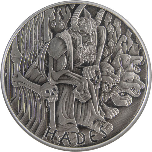 2021 5 oz Antique Tuvalu Gods of Olympus Hades Silver Coin OMEGA