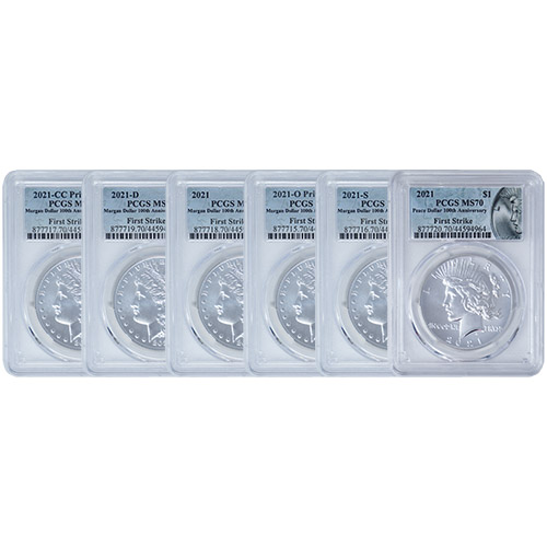 Peace Silver Dollar 6-Coin Set PCGS MS