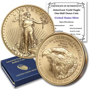 2022 1/2 oz American Gold Eagle Coin (Mint Sealed, BU)