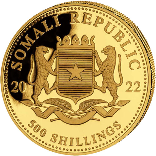 2022 12 oz Somalia Gold Elephant Coin (2)