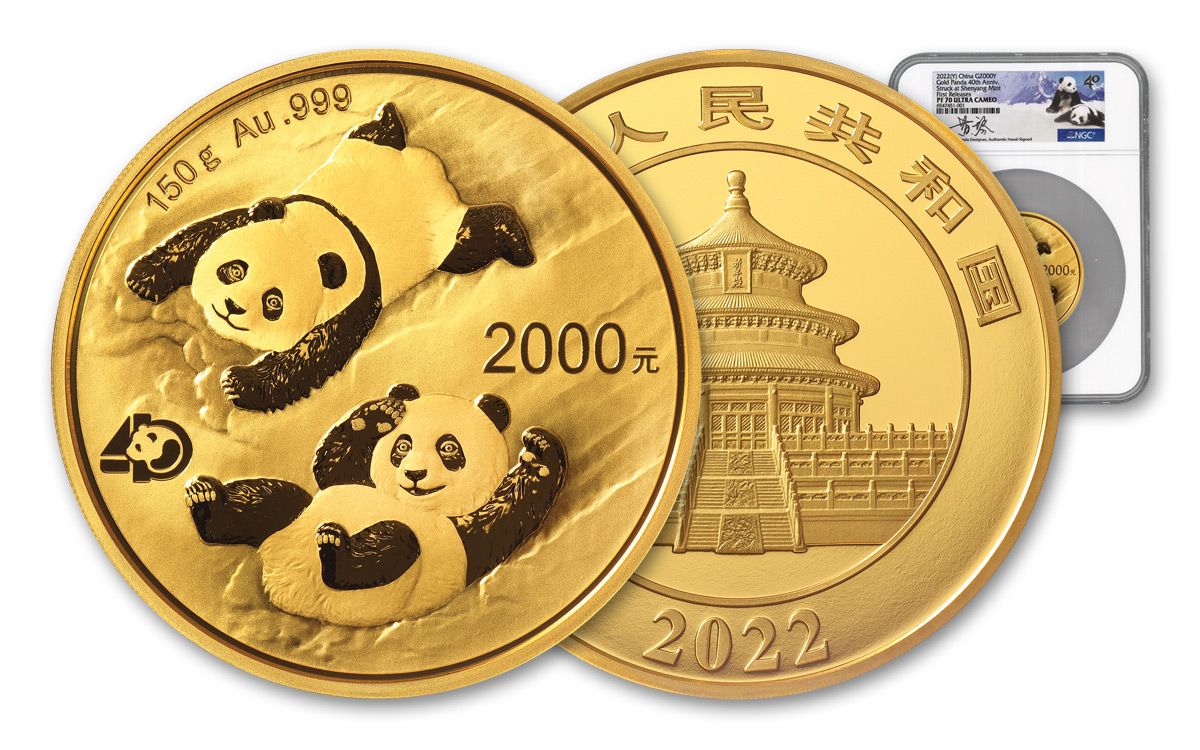 150 Gram Proof Chinese Gold Panda Coin