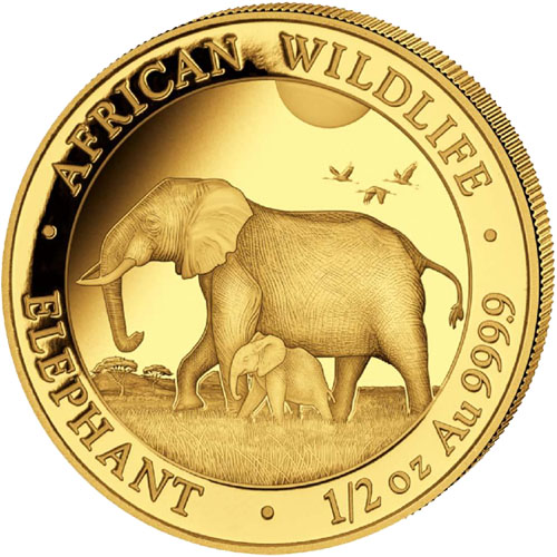 2022 Somalia Gold Elephant First Struck 6-Coin Collection (2)