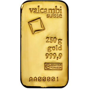 250 Gram Valcambi Cast Gold Bar For Sa