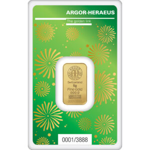 5 Gram Argor Heraeus Lunar Tiger Gold Bar (New w/ Assay)