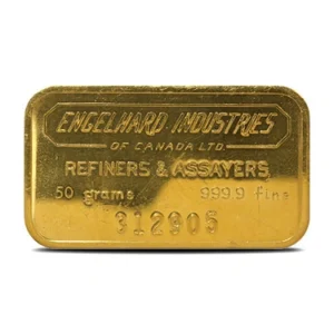 50 Gram Engelhard Gold Bar For Sale