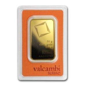 50 Gram Valcambi Gold Bar For Sale (New w/ Assay)