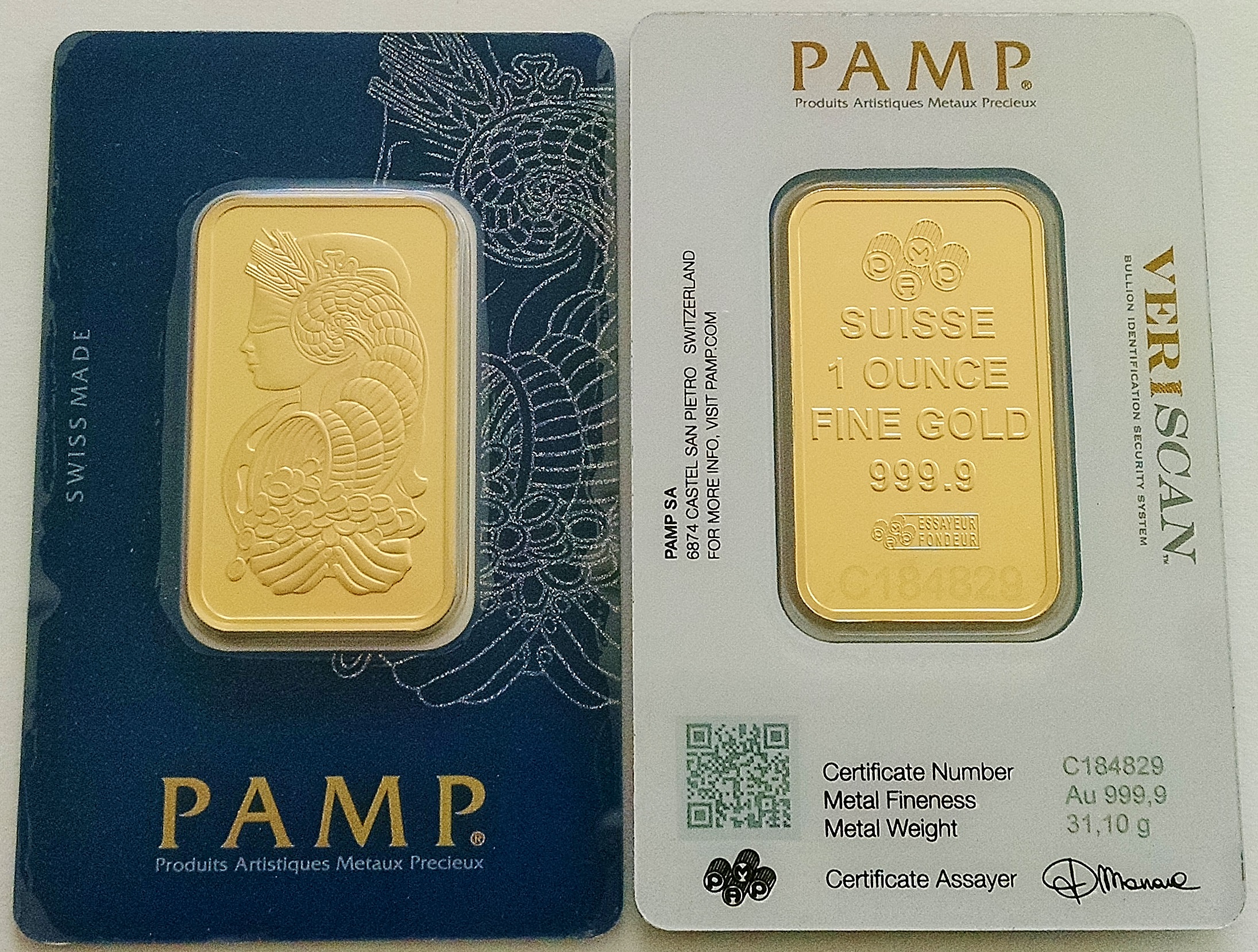 Buy 1 oz PAMP Suisse Fortuna Gold Bar