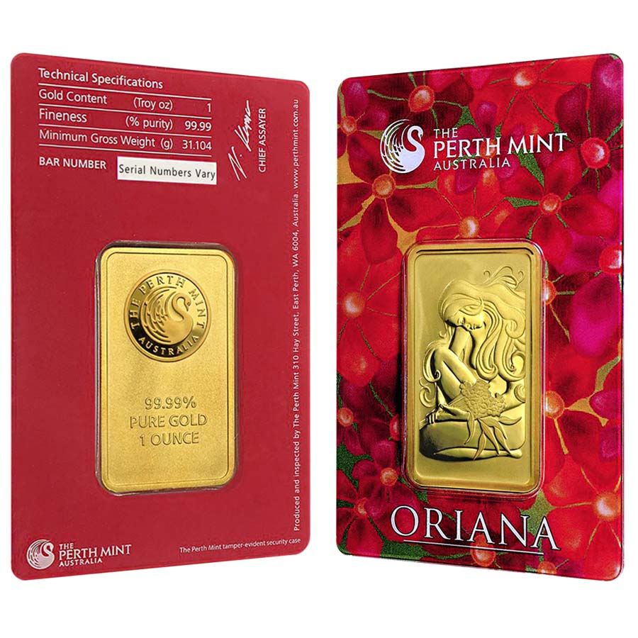 Buy 1 oz Perth Mint Oriana Gold Bar