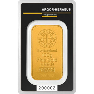 Buy 100 Gram Argor Heraeus Gold Bar (New w/ Assay)