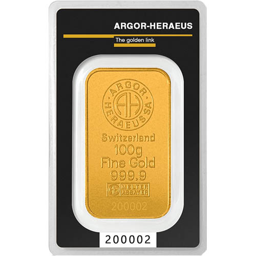 Buy 100 Gram Argor Heraeus Gold Bar (1)