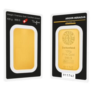 Buy 100 Gram Argor Heraeus Gold Bar