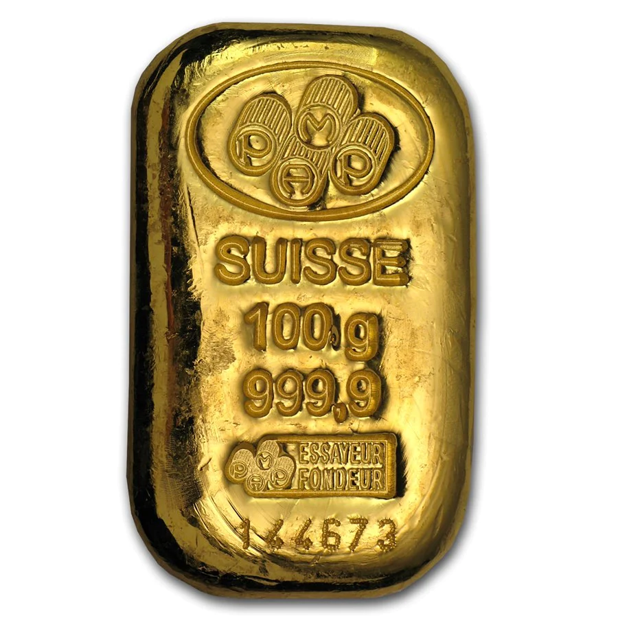 Buy 100 Gram PAMP Suisse Cast Gold Bar