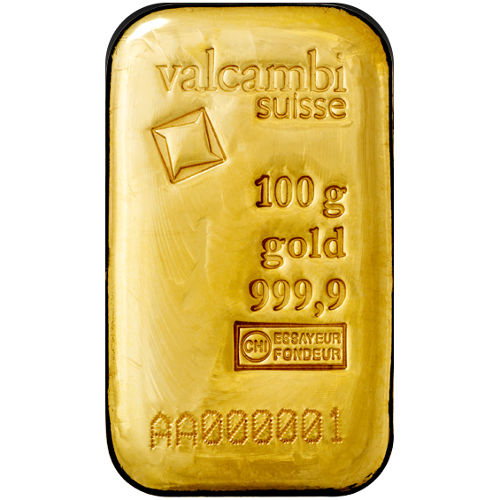 Buy 100 Gram Valcambi Cast Gold Bar