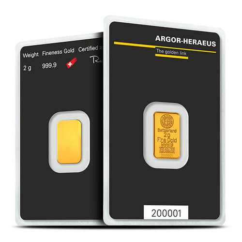 Buy 2 Gram Argor Heraeus Gold Bar
