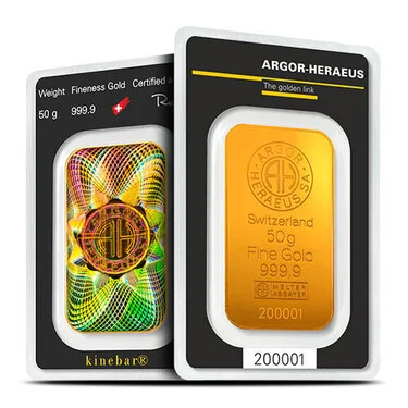 Buy 50 Gram Argor Heraeus Kinebar Gold