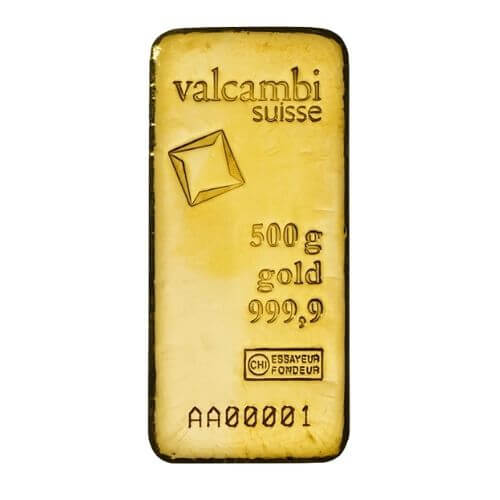 Buy 500 Gram Valcambi Cast Gold Bar