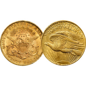 Pre-33 $20 Liberty and Saint Gaudens Gold Double Eagle 2-Coin Set (AU+)