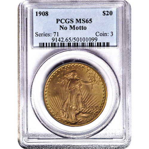 Pre-33 $20 Saint Gaudens Gold Double Eagle Coin MS65 (PCGS or NGC) (2)