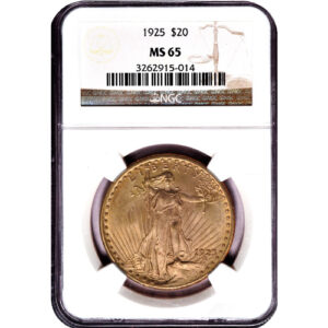 Pre-33 $20 Saint Gaudens Gold Double Eagle Coin MS65 (PCGS or NGC)