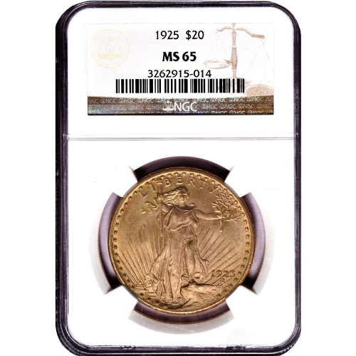 Pre-33 $20 Saint Gaudens Gold Double Eagle Coin MS65 (PCGS or NGC) (3)