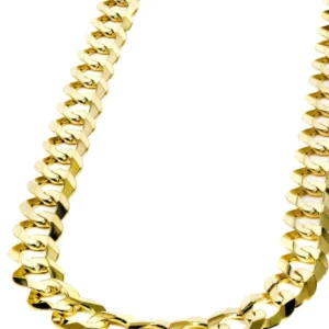 10K Gold Solid Cuban Link Chain For Sale