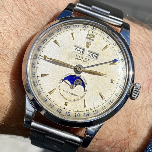 Rolex 8171 Padellone MoonPhase stainless LLC OMEGA from - BULLION steel 1949/1951
