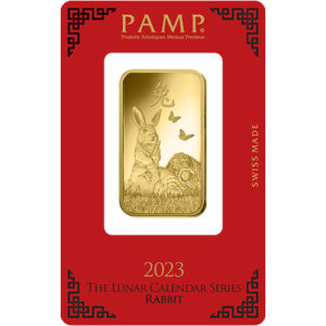 1 oz PAMP Suisse Lunar Rabbit Gold Bar