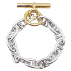 Hermès Chaîne d’Ancre Silver and Gold Bracelet