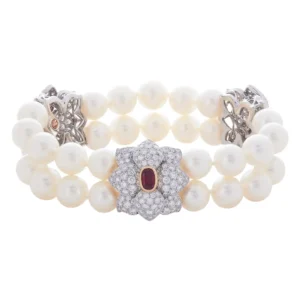 Tiffany & Co. Ruby Pearl and Diamond Bracelet