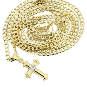 10K Gold Cross Necklace For Men | 3.2 Grams