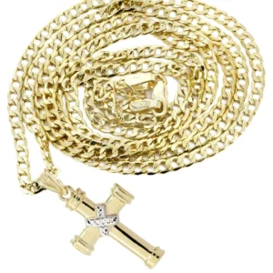 10K Gold Cross Necklace For Men | 4.12 Grams